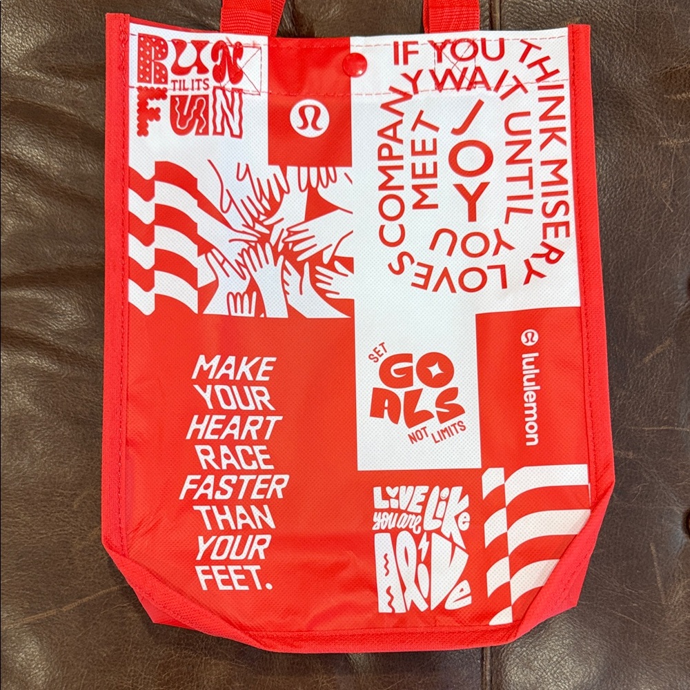 Lululemon Athletica Graphic Red Reusable Shopping Tote Bag